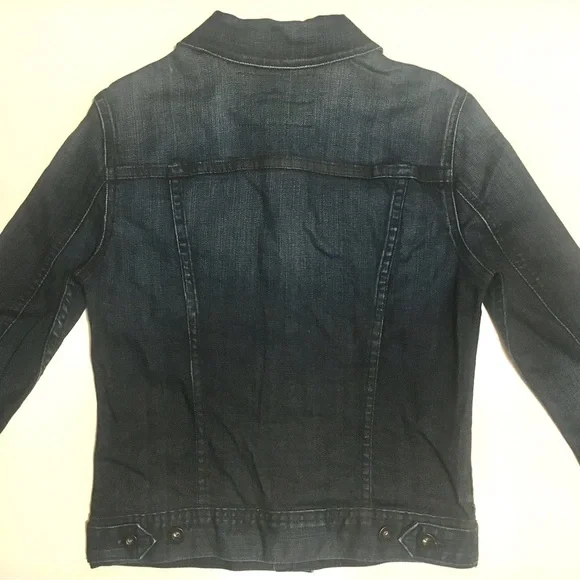 AG Adriano Goldschmied Denim Jacket Dark Blue Jean Crop Stretch Fitted Robyn XS - Picture 11 of 16
